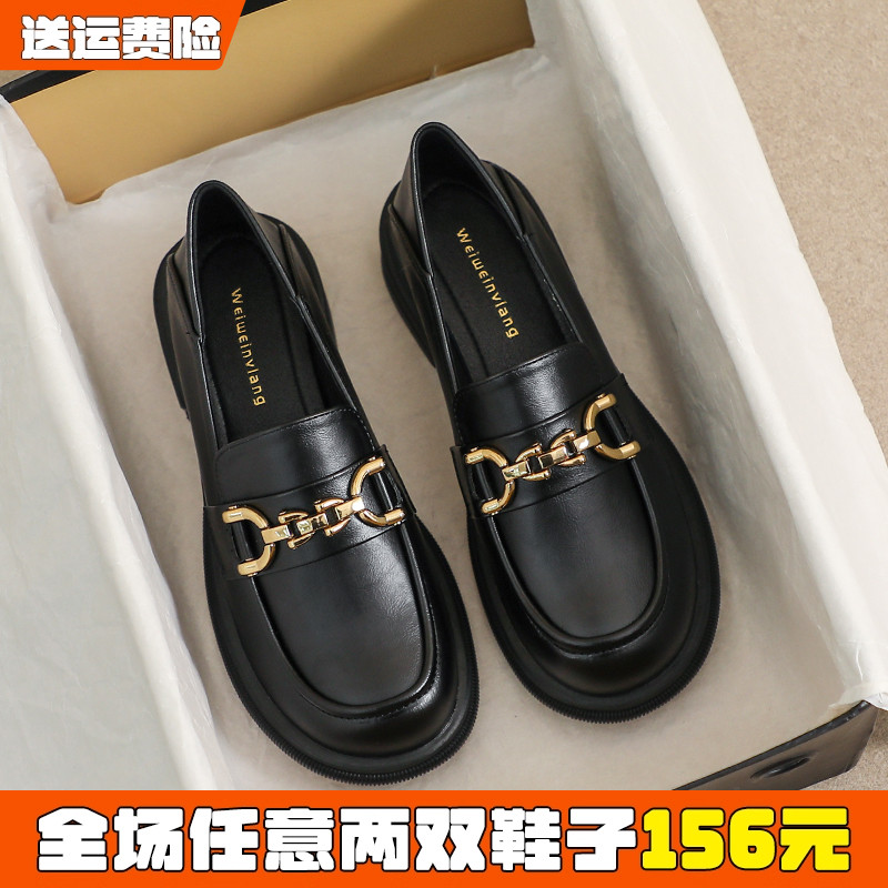 新品英伦风小皮鞋平底鞋