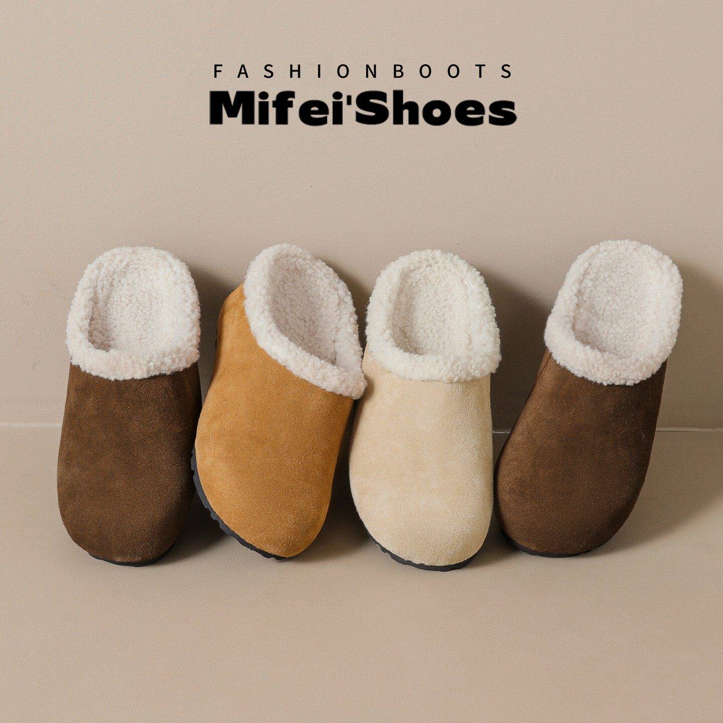 真皮~6cm增高厚底羊毛包头勃肯拖鞋女2026超火加绒一脚蹬毛毛半拖