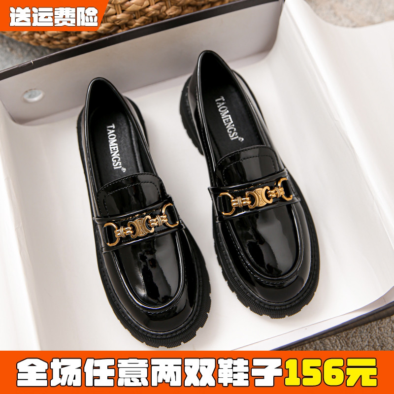 圆头英伦风小皮鞋单鞋