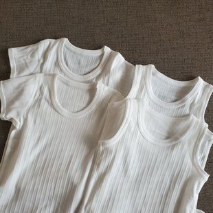 儿童纯棉短袖T恤男女童宝宝纯白A类无荧光透气吸汗打底家居短袖