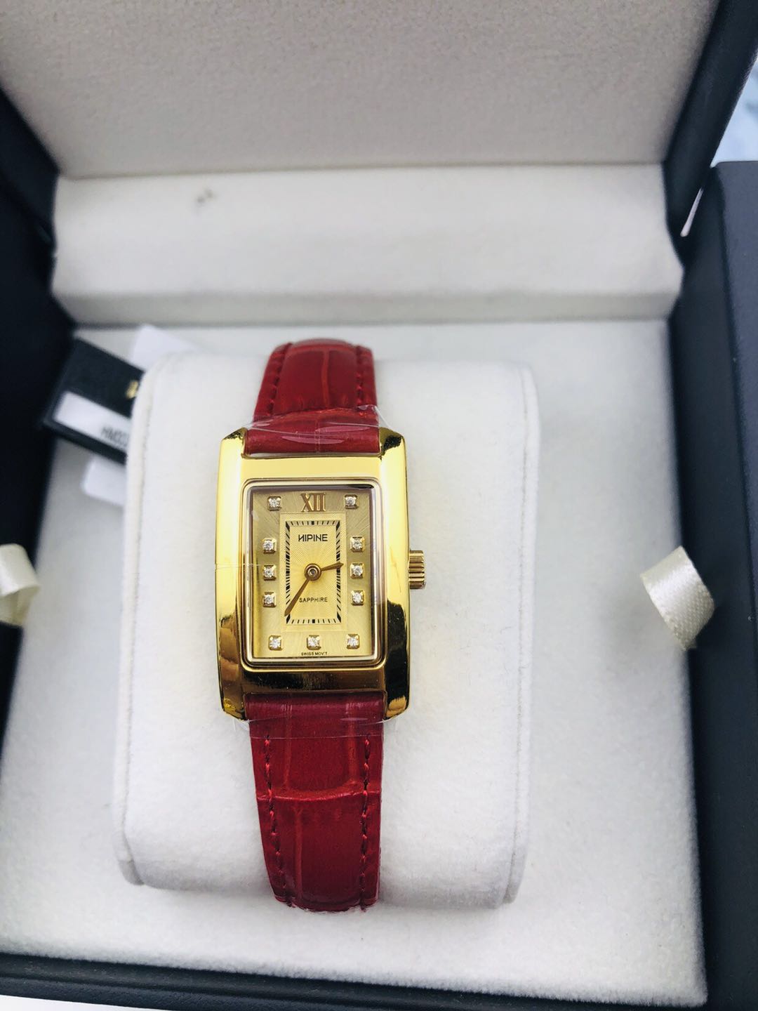 西普尼足金手表女款 纯黄金999正品方形时尚进口石英机芯方形小表