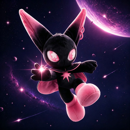 X2HOMME联名全员饿人 原创武汉限定款星空粉moos毛绒玩偶挂件礼物