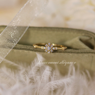 日系镀金18k精致指环女