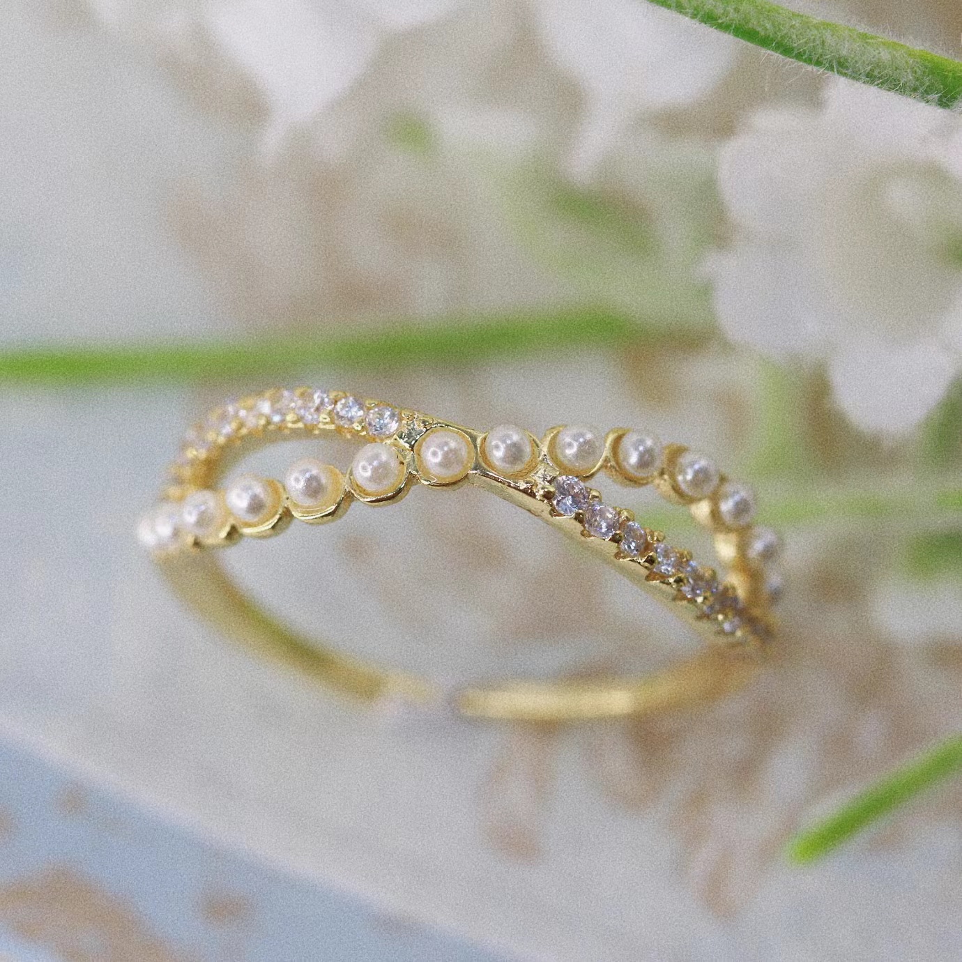 agete日系轻奢镀金锆石珍珠女