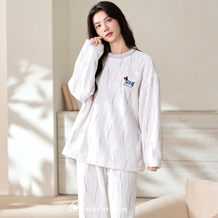 淳佰芬睡衣女秋冬套装2025长袖珊瑚绒加绒加厚法兰绒女士家居服