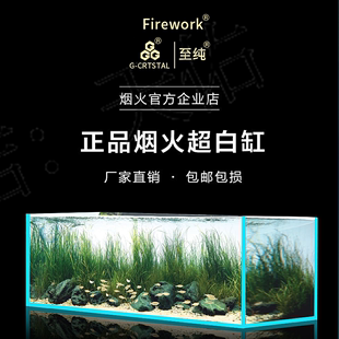 烟火超白缸水族箱大鱼缸定做定制金晶玻璃客厅造景乌龟水草溪流缸