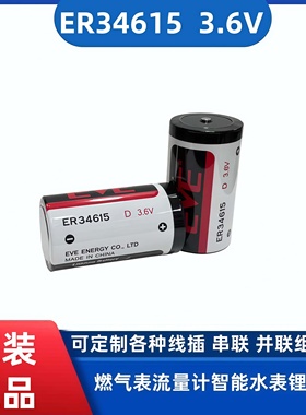 EVE亿纬ER34615智能水表物联网燃气表流量计1号3.6V锂电池LS33600