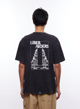 【官方直营】Liberaiders巴厘岛CANDI BENTAR图案做旧印花T恤25SS