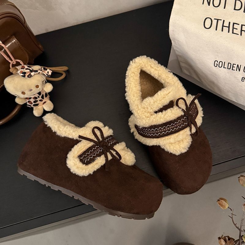 加绒内增高勃肯鞋女2025新款冬季加厚保暖女士厚绒雪地靴防滑棉鞋