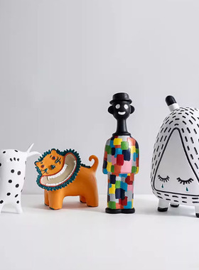 儿童房抽象卡通小怪兽动物摆件