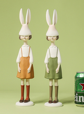 样板间女孩房兔子女孩摆件