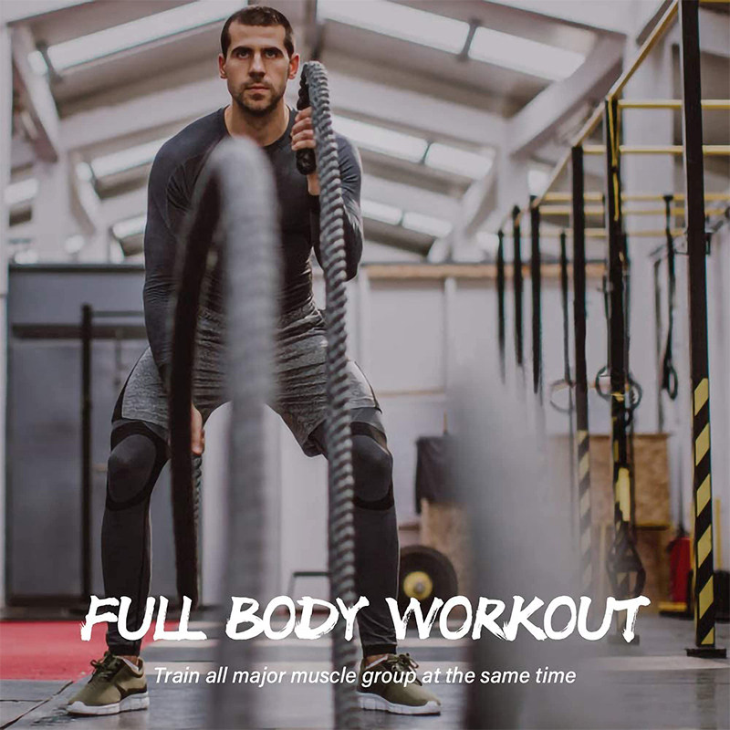 战绳健身甩大绳居家用训练习臂力专业体能保护套男综合黑色固定器