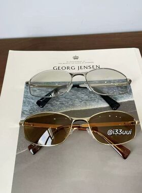 复古金属茶色老钱风墨镜女高级感2026新款拍照凹造型防晒太阳眼镜