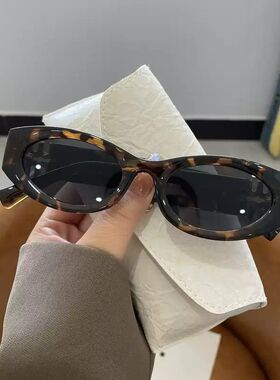 欧美复古猫眼太阳镜女玳瑁色2024新款墨镜韩版方圆脸显瘦防晒拍照