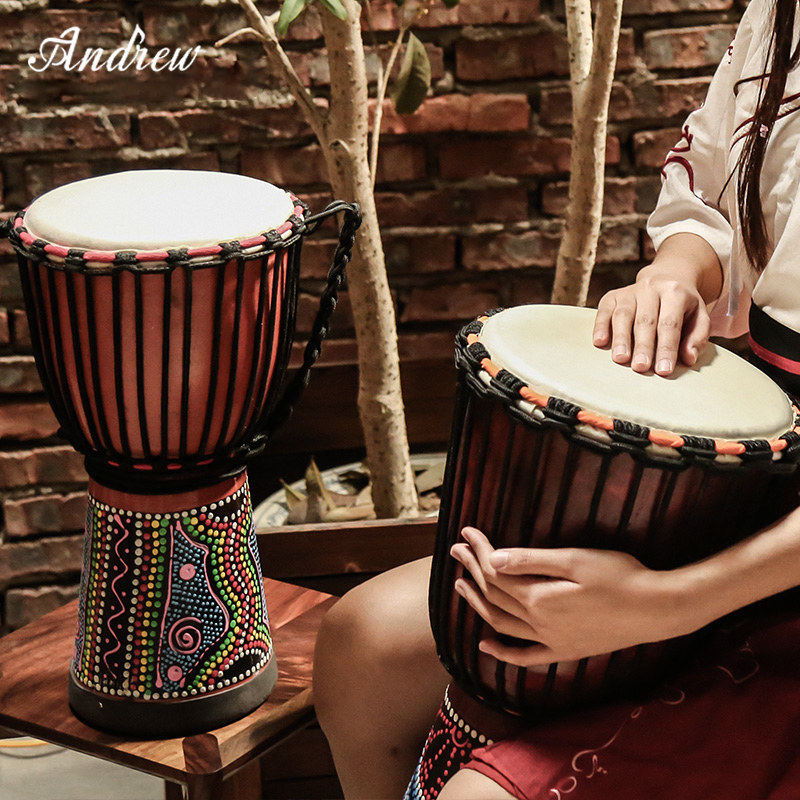 安德鲁非洲鼓羊皮手鼓初学者8寸10寸12寸专业演奏打击乐器