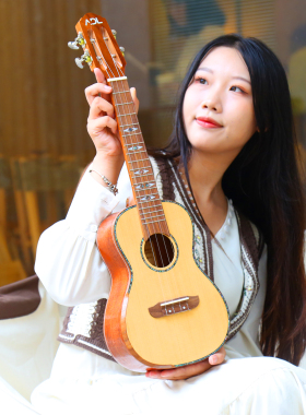 ADL初学者进阶23寸官方正品单板全桃花芯成人亮光尤克里里小吉他