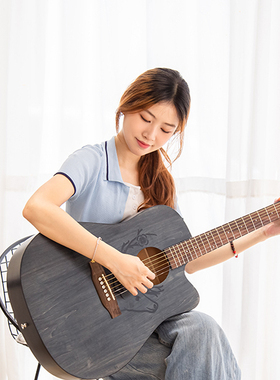 【手工擦色】ADL安德鲁新手练习进阶41寸民谣吉他单板木吉它男生