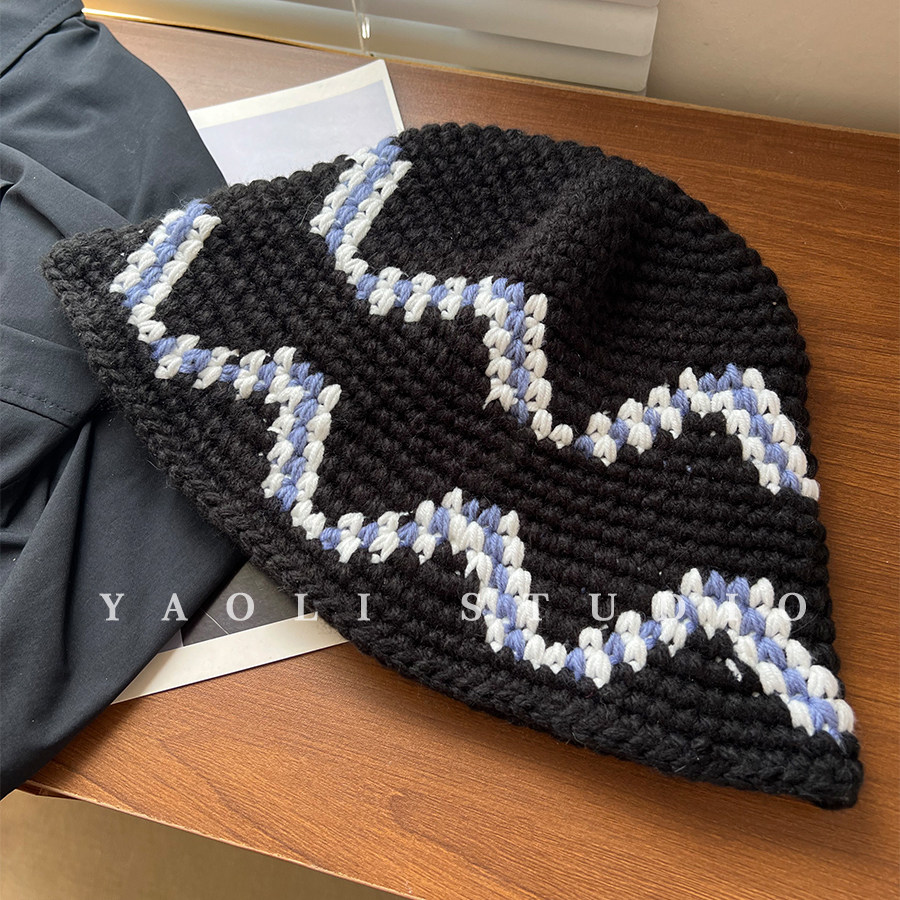 YAOLI~韩国ins手工钩针毛线针织渔夫帽子女秋冬保暖显脸小盆帽,服饰配件/皮带/帽子/围巾,帽子,淘宝优惠券,粉丝福利购,淘宝优惠卷