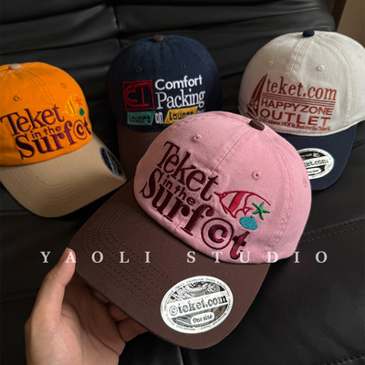 YAOLI美式复古刺绣显脸小棒球帽子女男2025年新款户外遮阳鸭舌帽