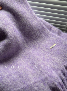 YAOLI茈藐紫～大版拉毛纯色高级感披肩围巾女秋冬保暖防寒围脖