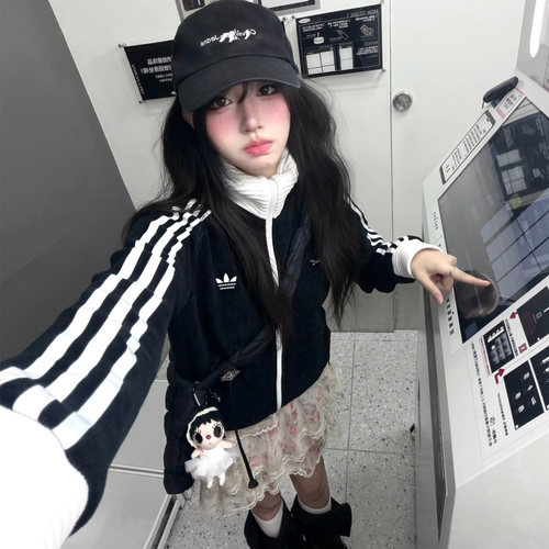 三条杠外套女款拉链夹克