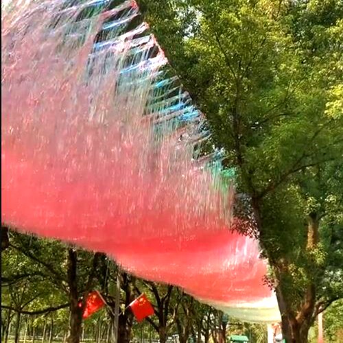 网红七彩镭射雨丝帘生日派对