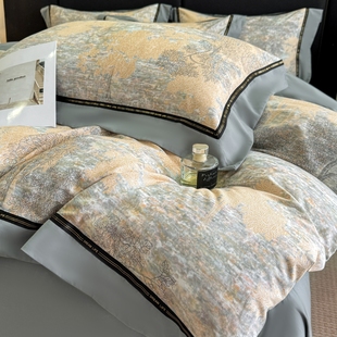 秋冬A类加厚磨毛全棉四件套活性印花被套纯棉床单床笠款床上用品4