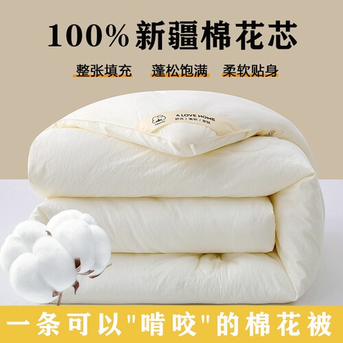 A类新疆100%棉花被子四季通用