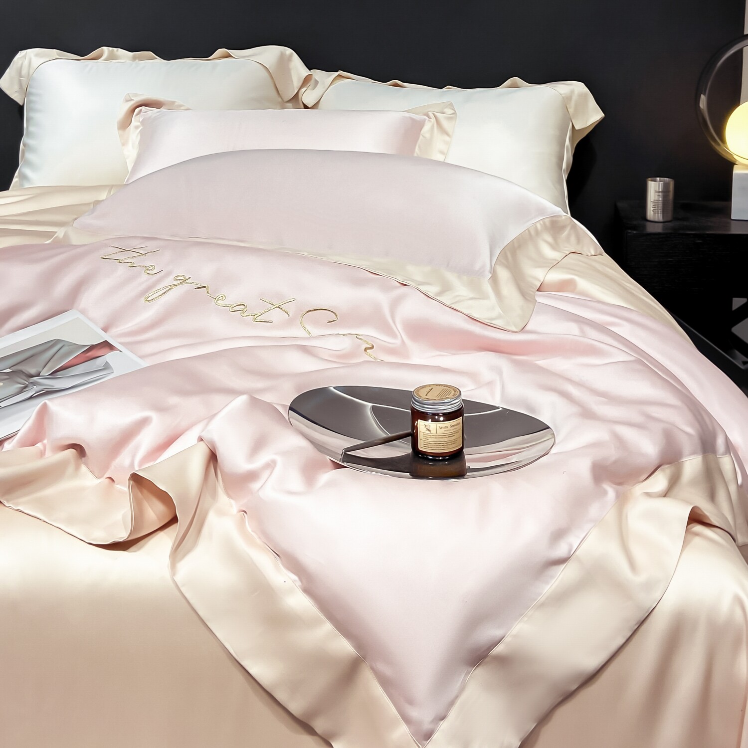 高端A类兰精天丝四件套丝滑凉爽100%莱赛尔真丝被套夏季床上用品4