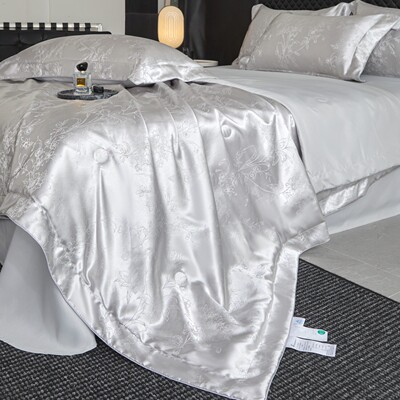 夏季可机洗A类真丝夏凉被四件套