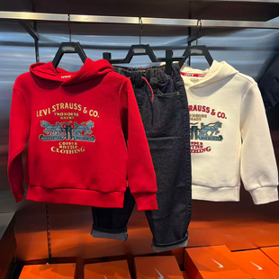Levis李维斯26年春新年款儿童时尚百搭针织套头连帽卫衣LV2612026