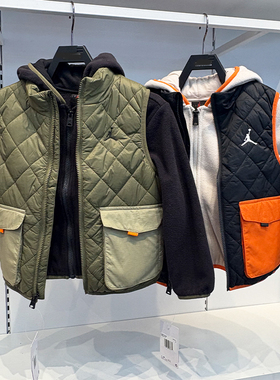 JORDAN乔丹正品25年冬季男女童摇粒绒上衣棉马夹两件套JD2542067