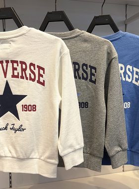 CONVERSE匡威25年秋季男女童时尚圆领套头全棉毛圈卫衣 CV2532645