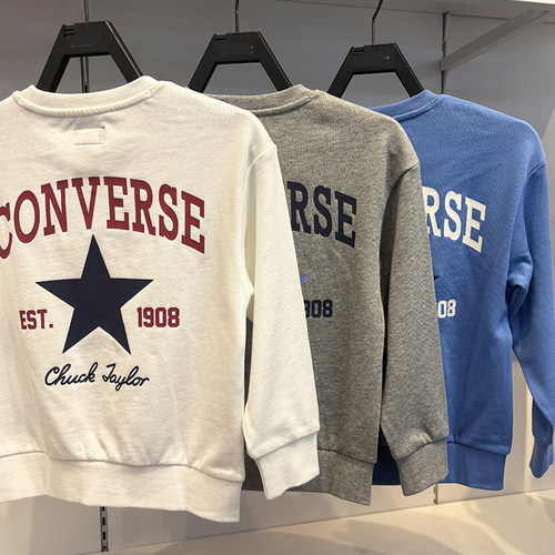 CONVERSE匡威25年秋季男女童时尚圆领套头全棉毛圈卫衣 CV2532645
