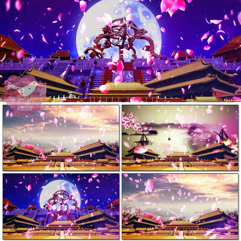 惊鸿舞古典国风唐朝传统古筝琵琶武术舞蹈大屏幕led背景视频素材