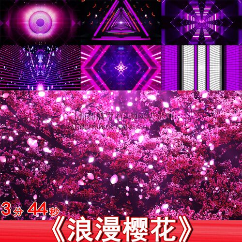 浪漫樱花para para sakura 动感舞蹈爵士舞大屏幕LED背景视频素材