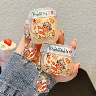 日韩国适用airpods4保护壳苹果耳机套air4蓝牙pro二代airpod4卡通3星星人2四ipods3带挂件可爱airpodspro3盒