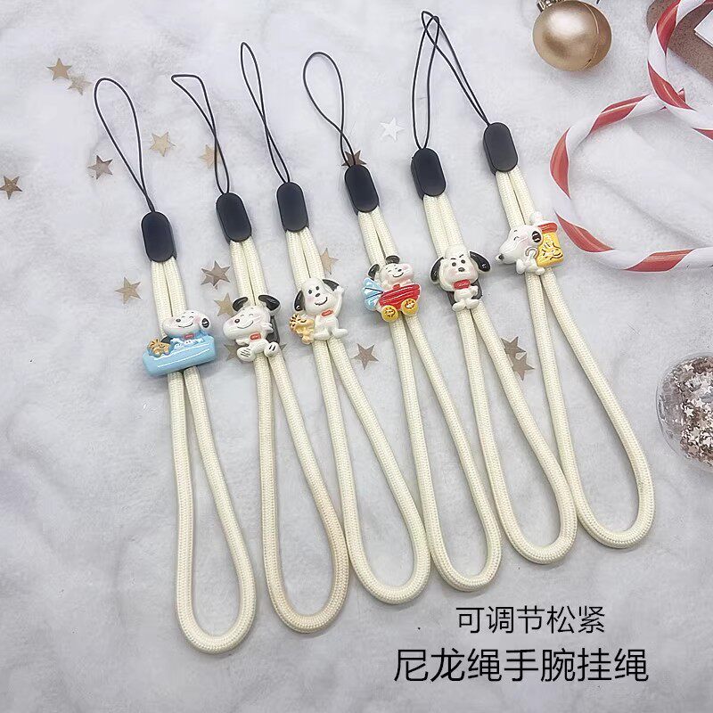 日韩国潮牌可爱卡通史努比编织手机挂绳防摔手绳防丢手机壳挂件饰