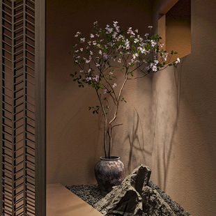 仿真绿植大型海岛繁花盆景室内门店茶社装饰家居假植物落地摆件