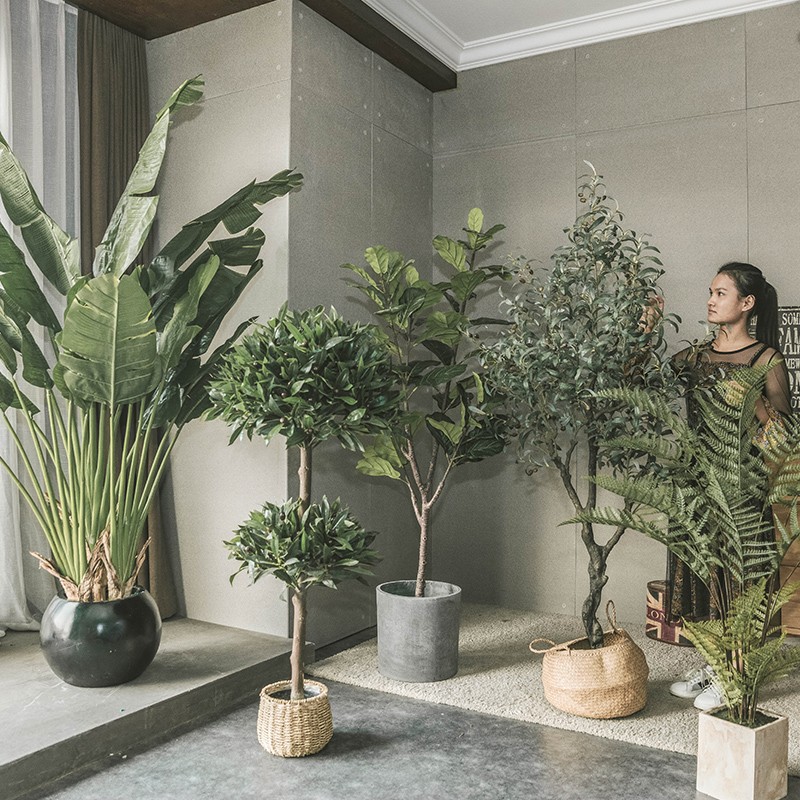 仿真绿植旅人蕉假植物室内客厅装饰琴叶榕假树大型落地盆栽摆件 家居饰品 仿真植物盆景 原图主图