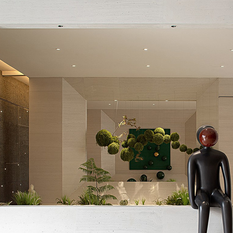 仿真植物悬浮造景装饰苔藓球型盆栽室内设计空间景观北欧风格绿植