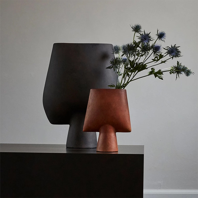 花瓶装饰居家客厅卧室侘寂风格摆件丹麦设计创意几何花器插花容器