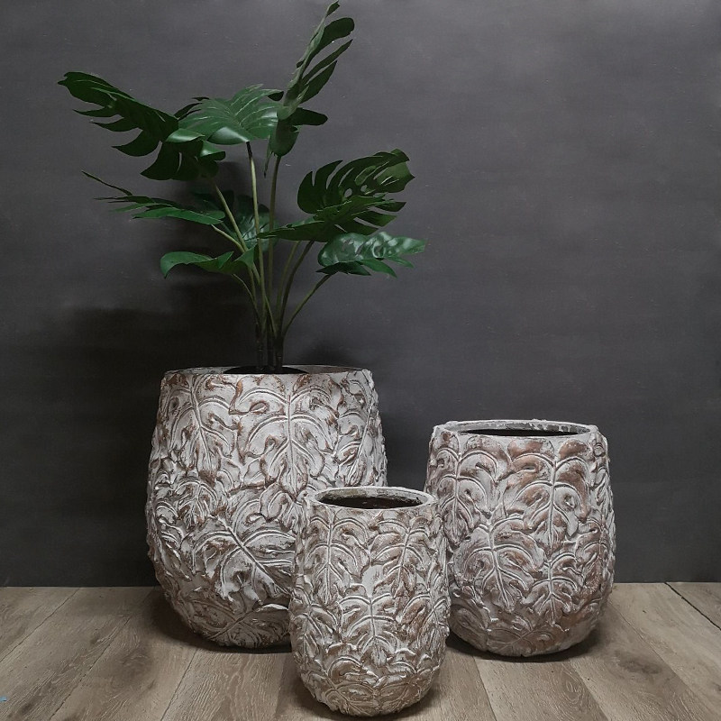 复古水泥大花盆家居落地植物盆装饰摆件透气绿植做旧花器轻奢粗砂