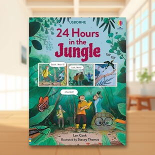 【现货】丛林24小时24 Hours in the Jungle英文儿童趣味3-6岁精装Lan Cook and Stacey Thomas进口原版书Usborne children’s bo