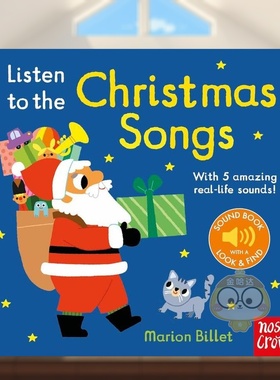 【预售】【我的声音启蒙书】聆听圣诞歌曲【Listen to the】Christmas Songs英文儿童趣味3-6岁纸板书Marion Billet进口原版书Nos