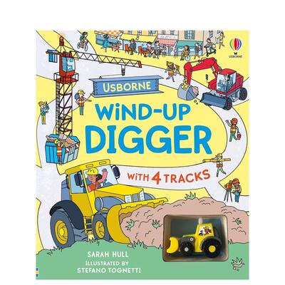 【预售】【扭动发条玩具书】挖掘机 【Wind-up】Digger 原版英文儿童趣味