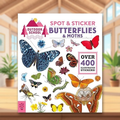 【预售】地点&贴纸蝴蝶&飞蛾英文儿童趣味进口原版外版书平装3-6周岁【Outdoor School】Spot & Sticker Butterflies & MothsOdd书