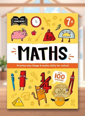 【现货】作业辅导：7岁以上（数学）英文儿童自然拼读进口原版外版书平装3-6周岁Help With Homework: Age 7+ MathsAutumn Publi书