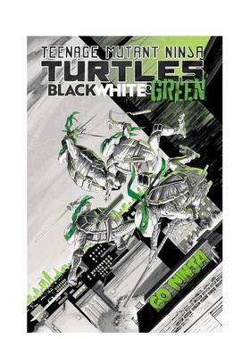 【预售】漫画 忍者神龟：黑、白与绿 Teenage Mutant Ninja Turtles:Black,White,and Green 英文漫画书原版进口图书美漫