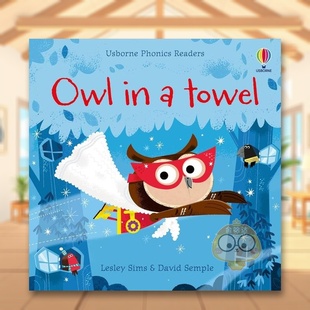 【现货】披着毛巾的猫头鹰【Phonics Readers】 Owl in a Towel英文儿童自然拼读3-6岁平装Lesley Sims进口原版书Usborne childre